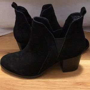 Black cut out booties